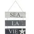 Sea La Vie Beach Sign - White, Navy