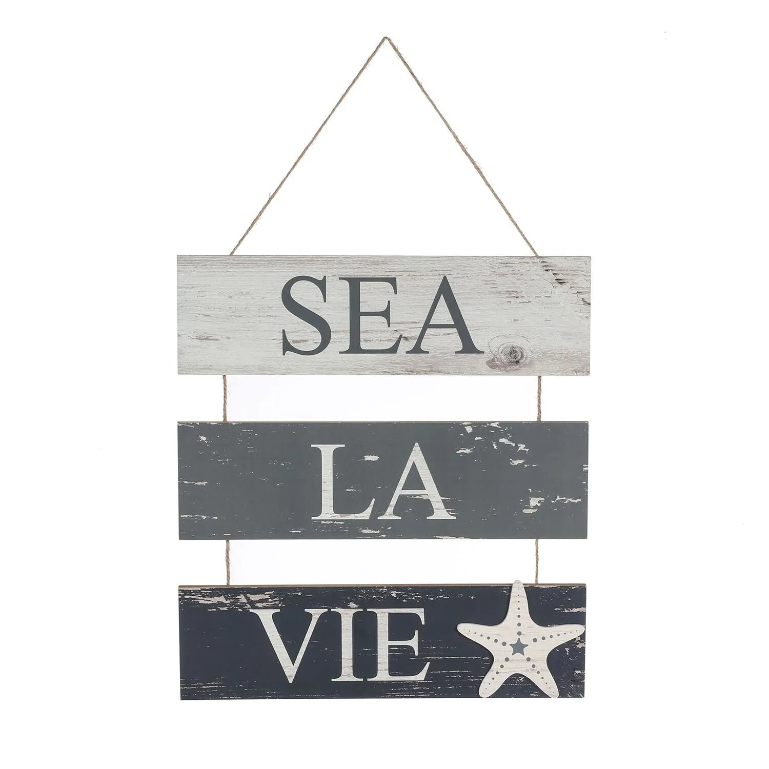 Sea La Vie Beach Sign - White, Navy image