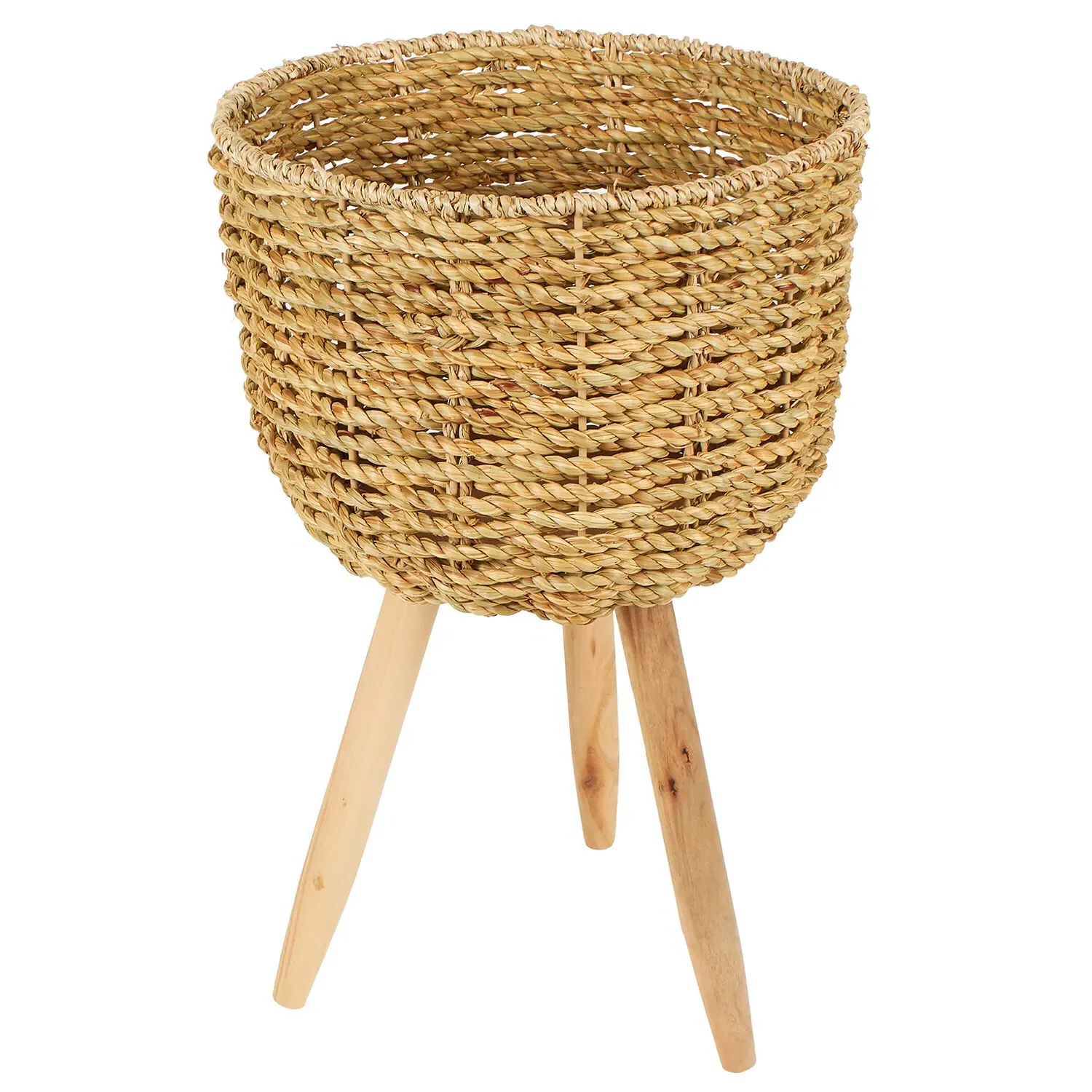 Seagrass Footed Planter - Brown