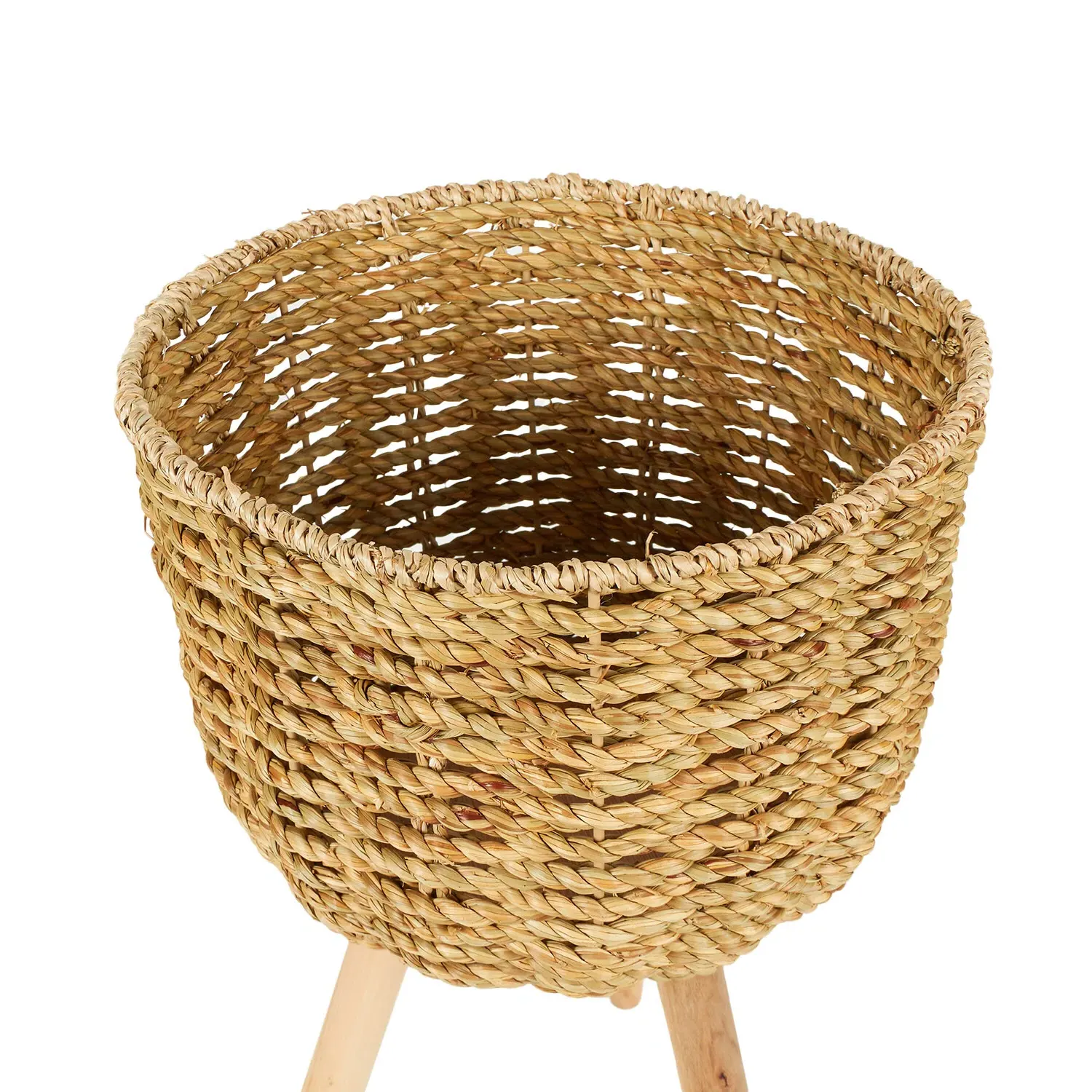 Seagrass Footed Planter - Brown