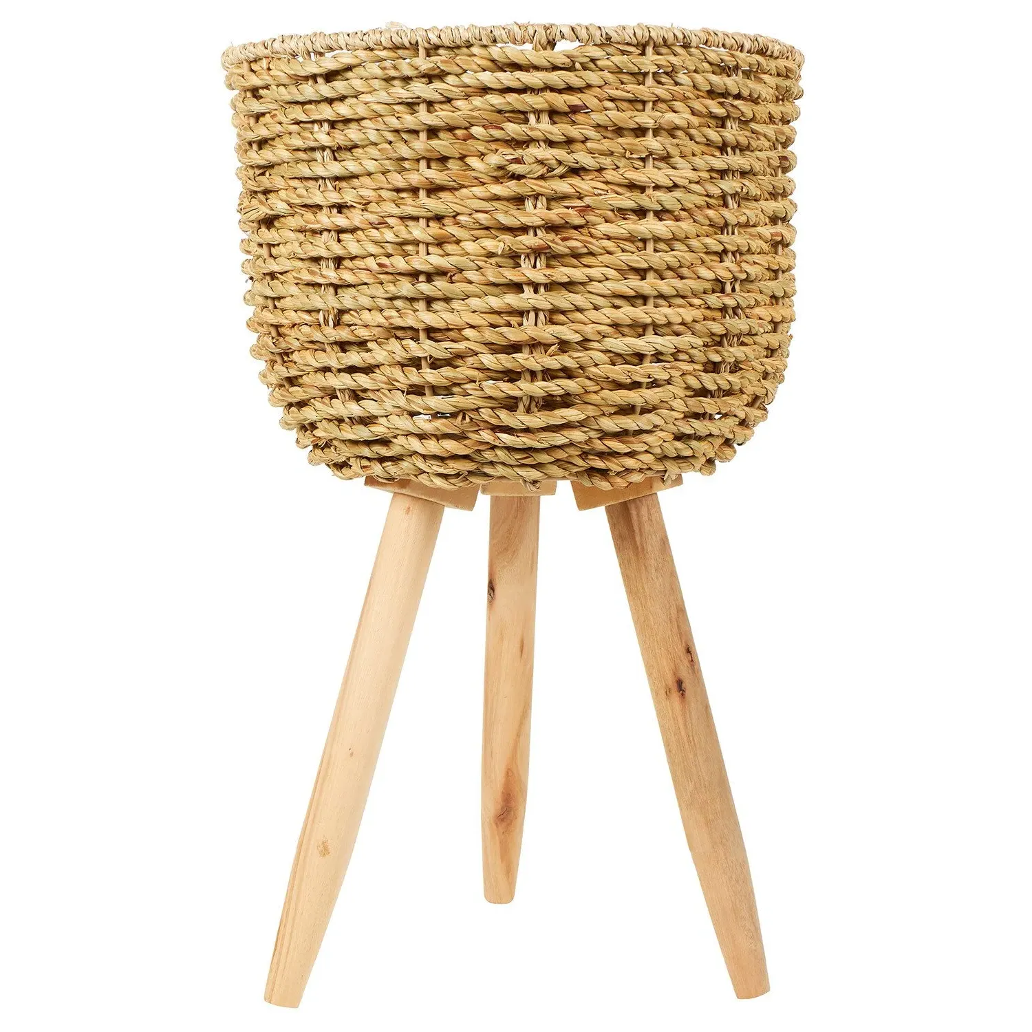 Seagrass Footed Planter - Brown image