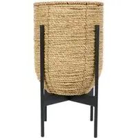 Seagrass Planter on Metal Stand - Natural