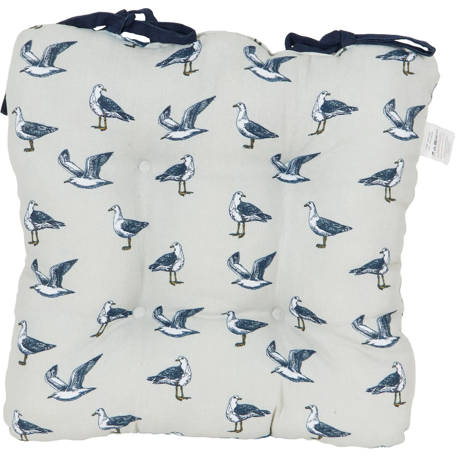 Seagull Seat Pad with Navy Trim - Blue