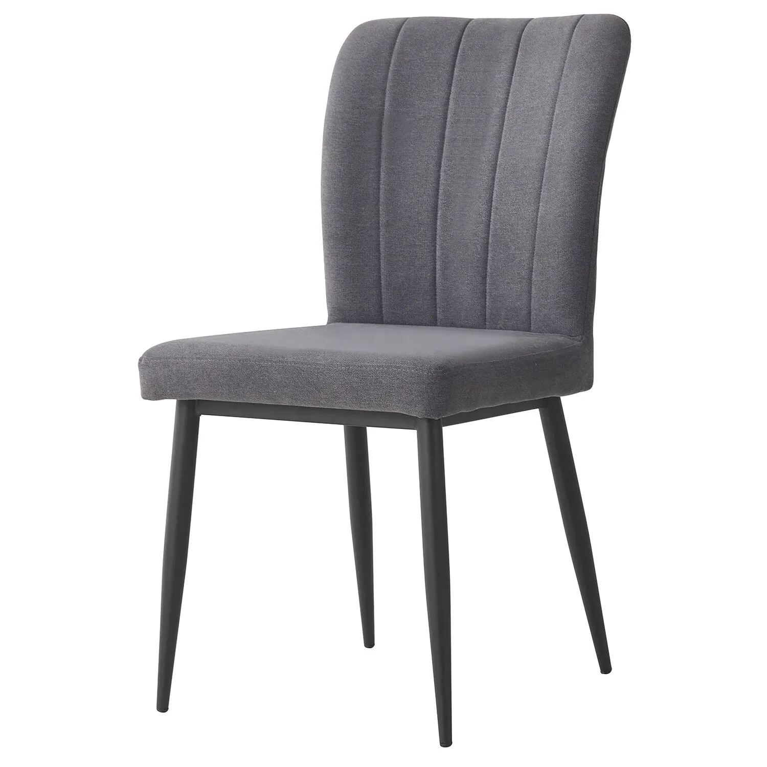 Seaton Set of 2 Dining Chairs - Grey, Fabric