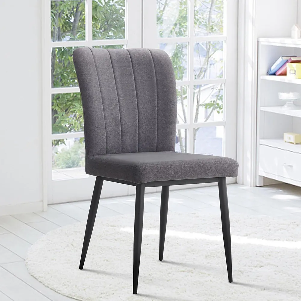 Seaton Set of 2 Dining Chairs - Grey, Fabric