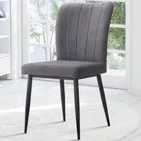 Seaton Set of 2 Dining Chairs - Grey, Fabric