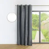 Selena Blackout Curtain Panel with Eyelet Header - Charcoal