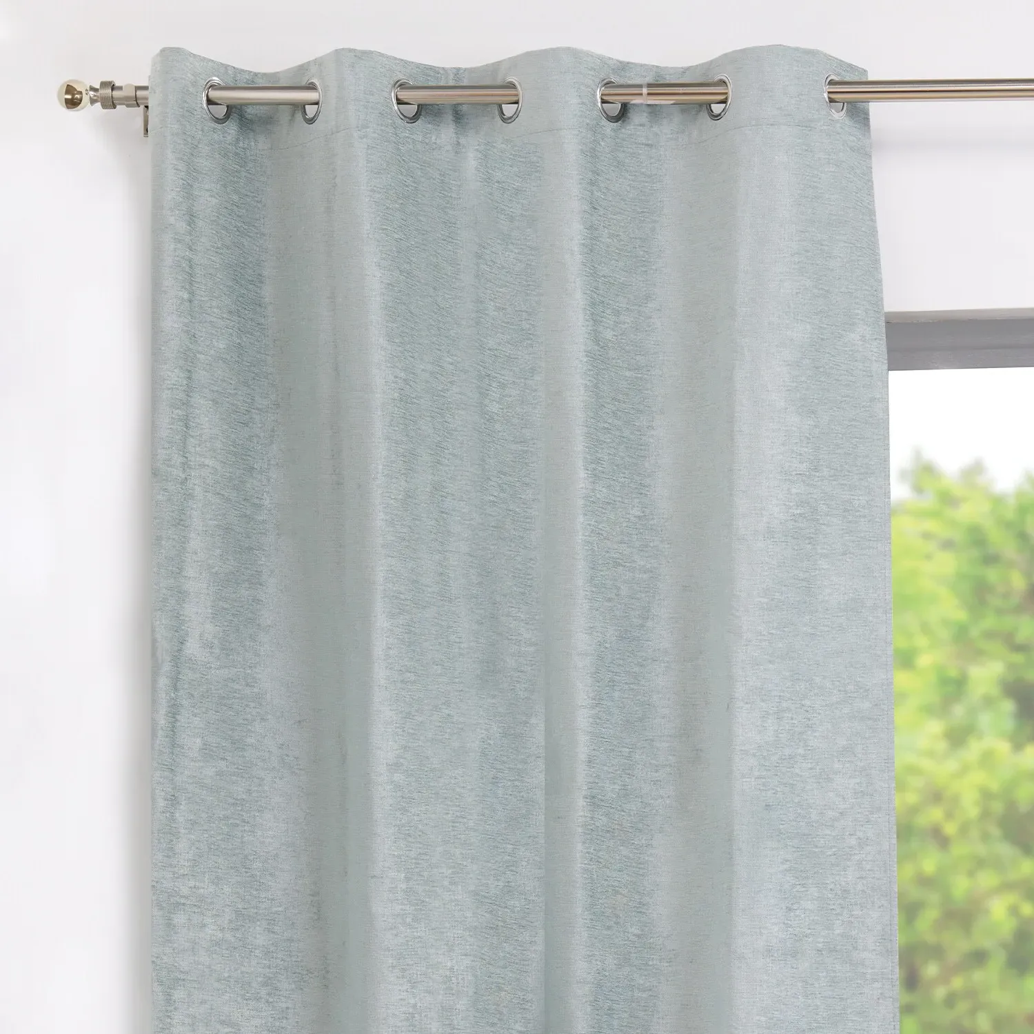 Selena Blackout Curtain Panel with Eyelet Header - Sage