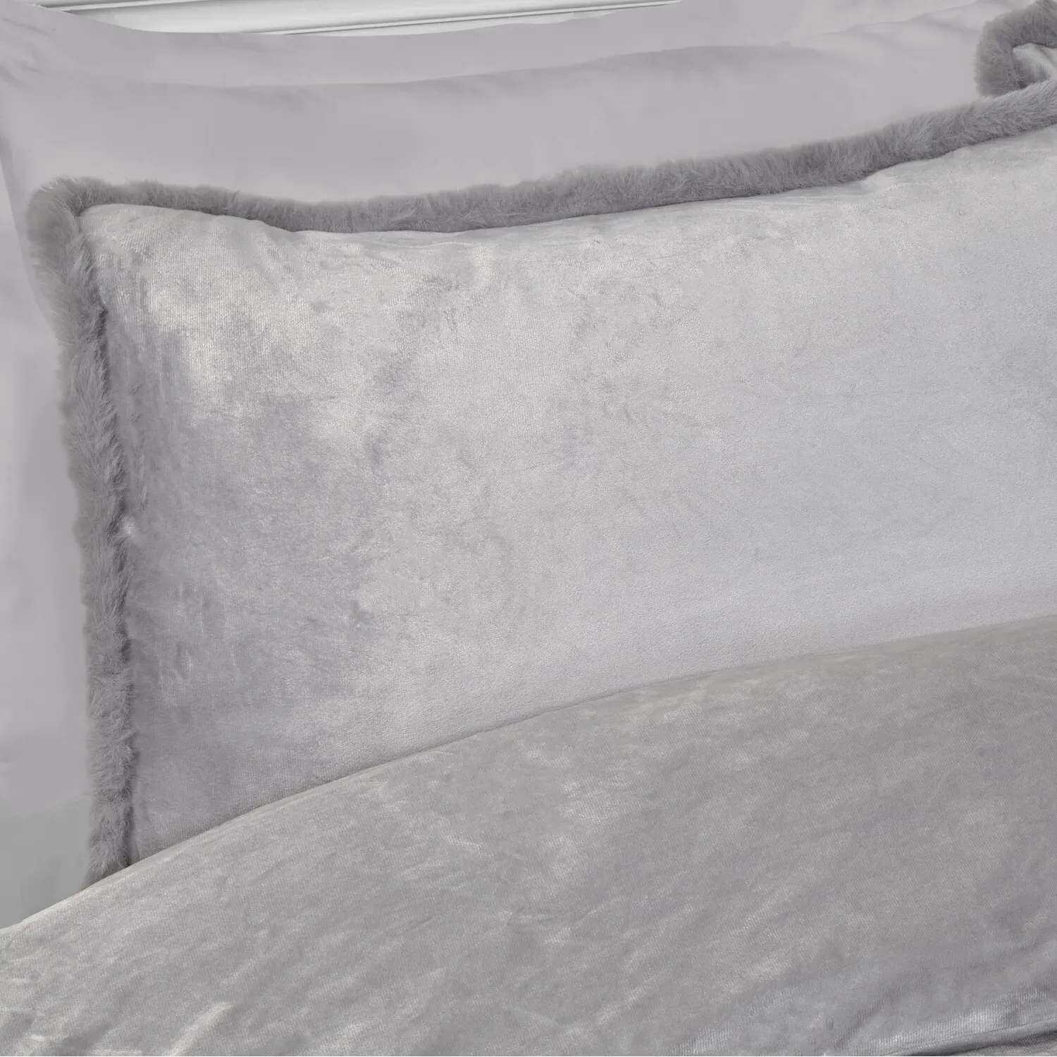 Selena Double Duvet Set - Grey, Velvet