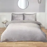 Selena Double Duvet Set - Grey, Velvet
