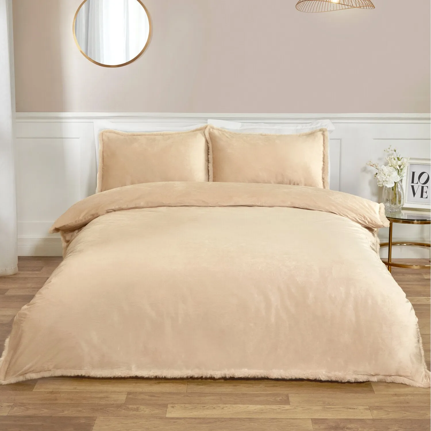 Selena Double Duvet Set - Natural, Velvet