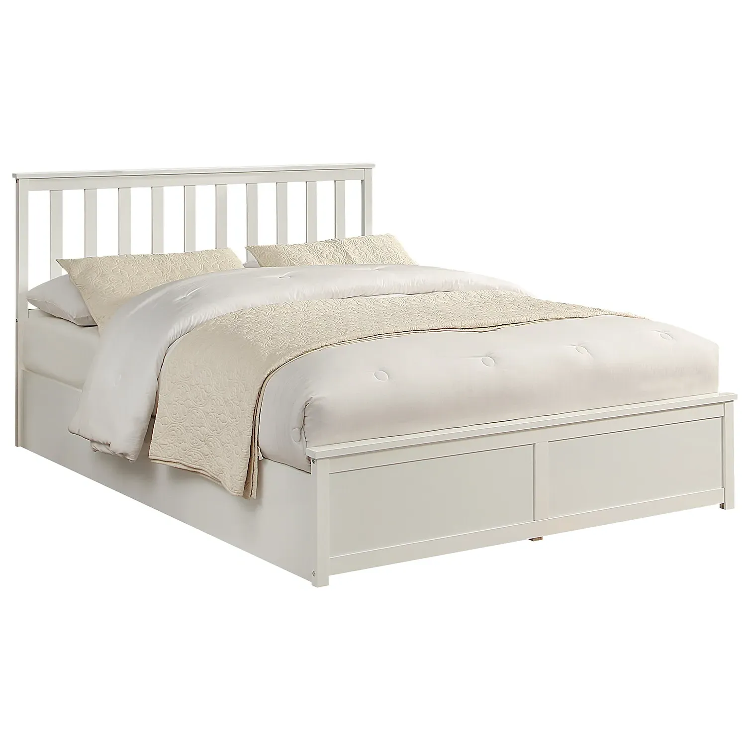 Selena King Ottoman Bed with Storage - White