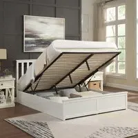 Selena King Ottoman Bed with Storage - White