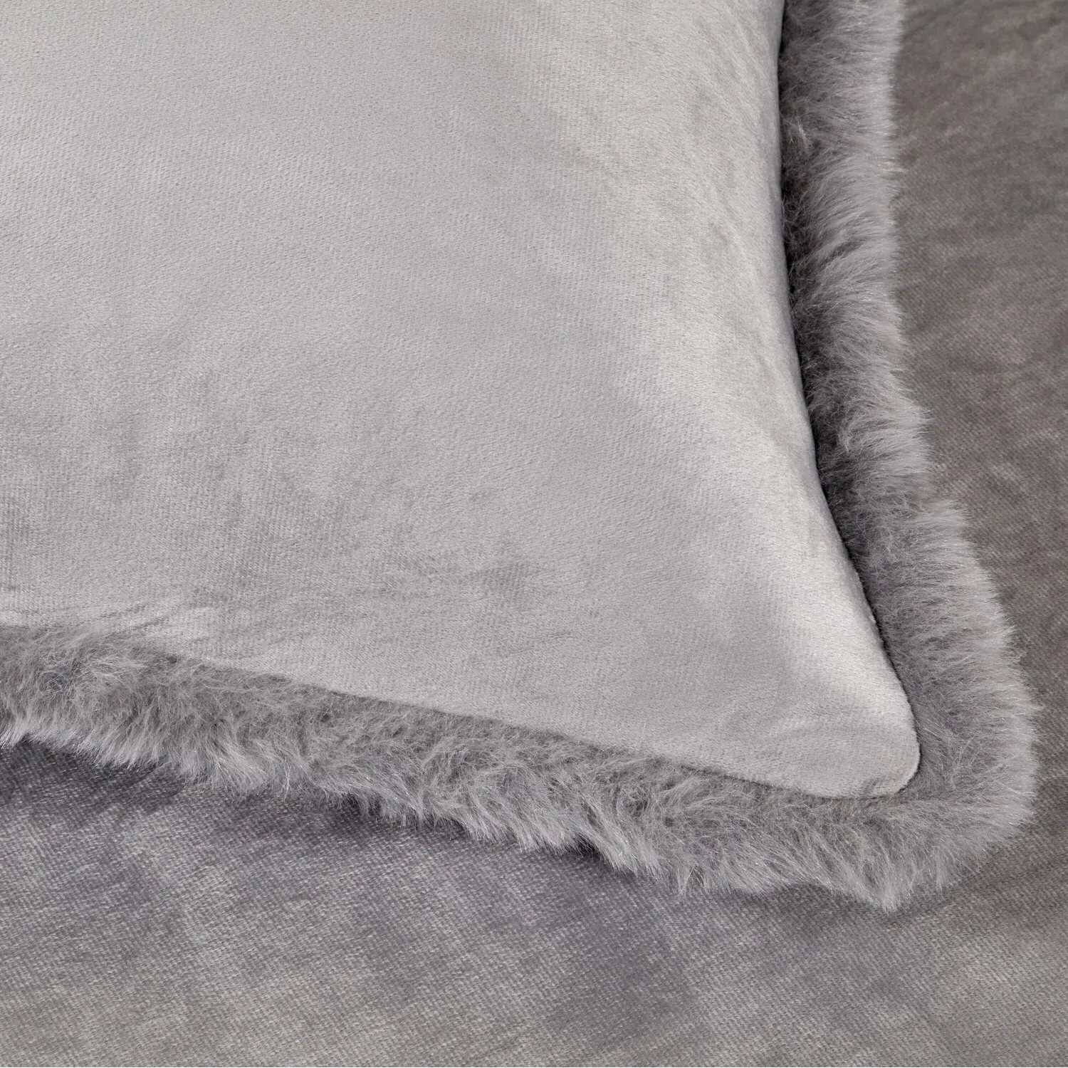 Selena Single Duvet Set - Grey, Velvet