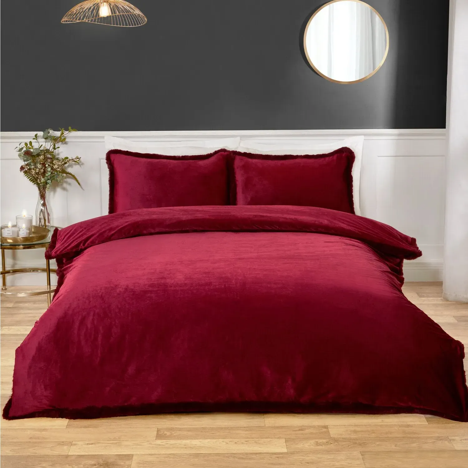 Selena Super King Duvet Set - Mulberry, Velvet