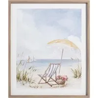 Serene By The Sea Framed Wall Art - Blue