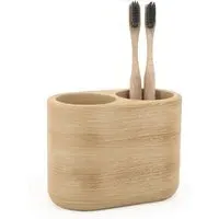 Serenity Wood Toothbrush Holder - Brown
