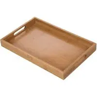 Serving Tray with Heart Engraving - Brown, Bamboo