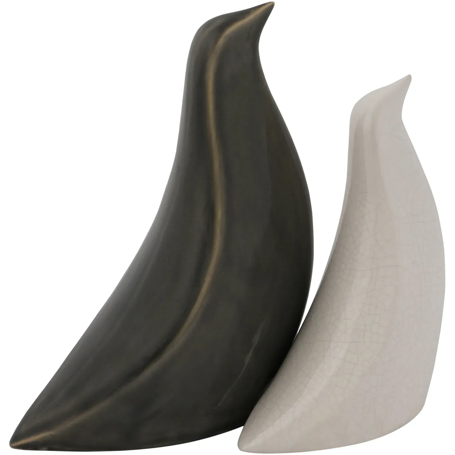 Set of 2 Dove Ornaments - Grey, White