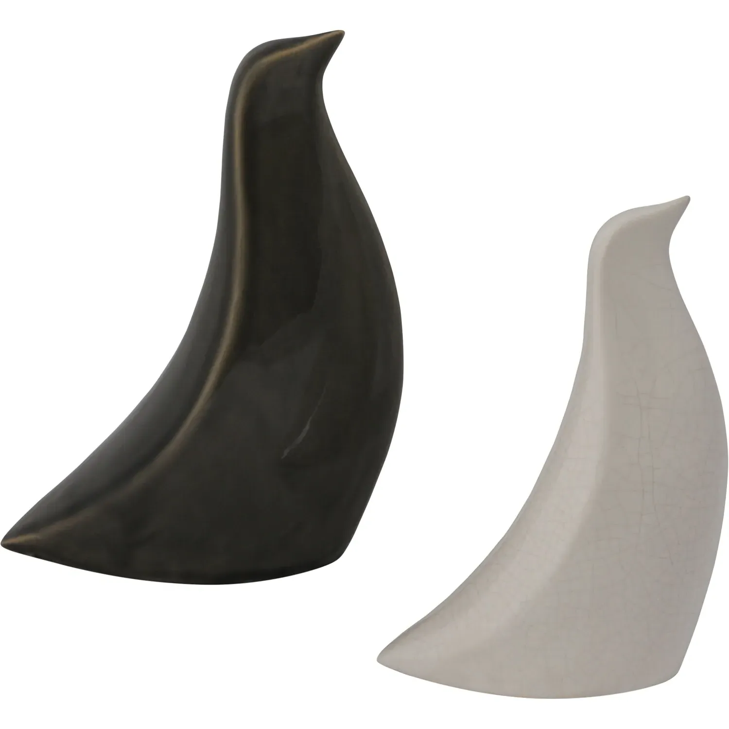 Set of 2 Dove Ornaments - Grey, White