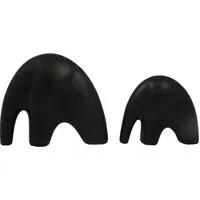 Set of 2 Elephant Ornaments - Black