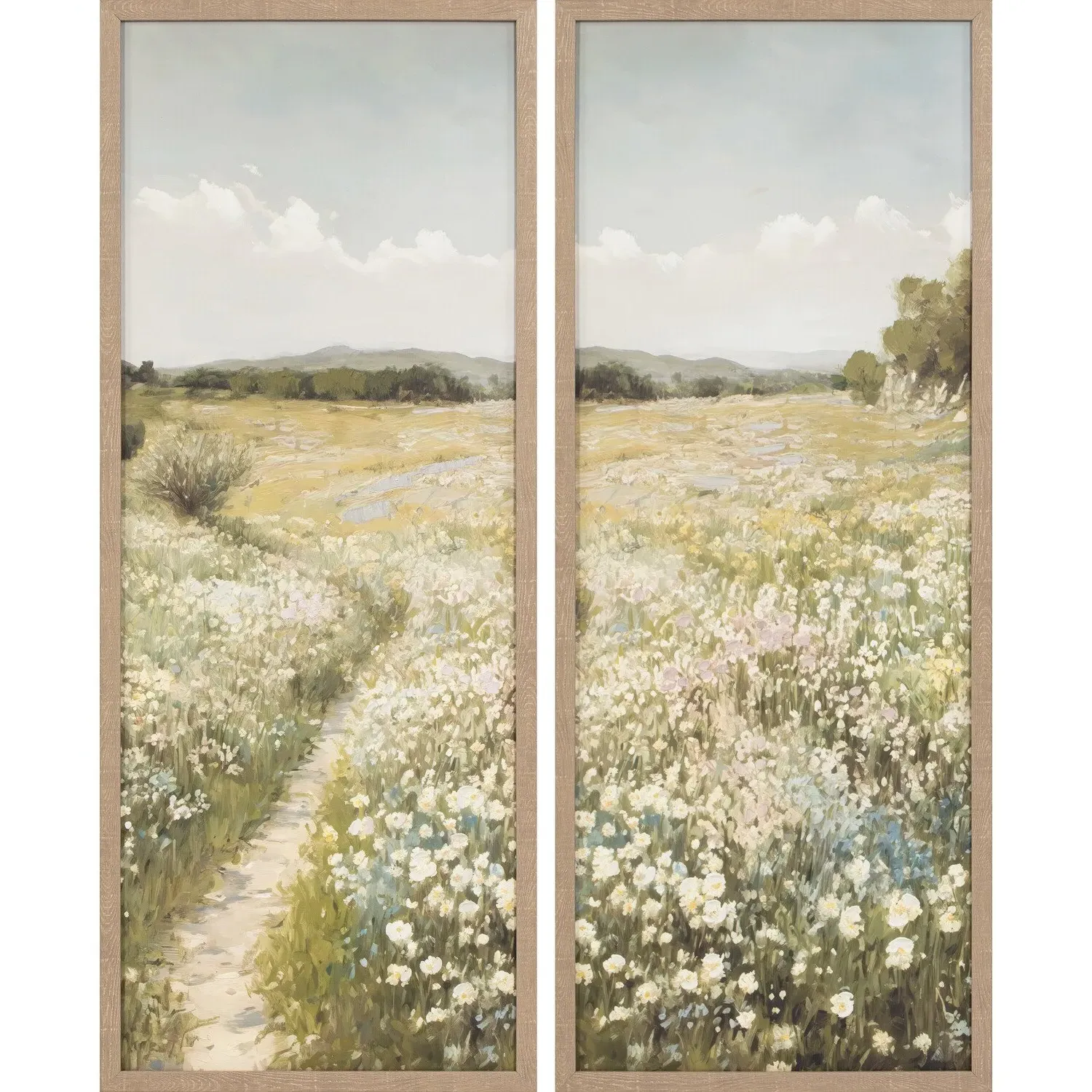 Set of 2 In the Meadows Canvas Wall Art - Green image