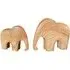 Set of 2 Wood Effect Elephant Ornaments - Natural