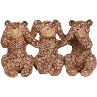 Set of 3 Brown Bears Ornament - Brown