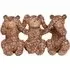 Set of 3 Brown Bears Ornament - Brown