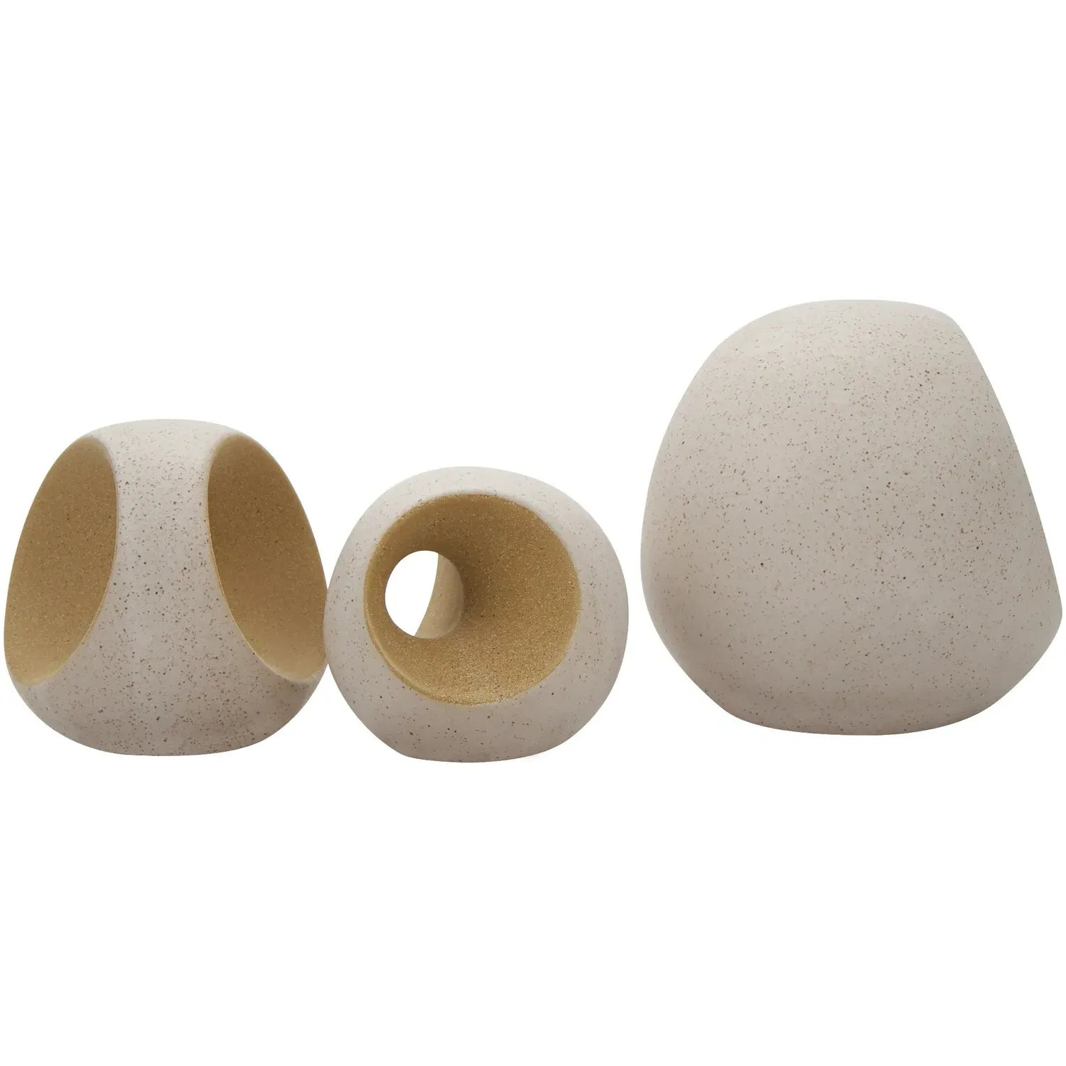 Set of 3 Deco Ornaments - Natural