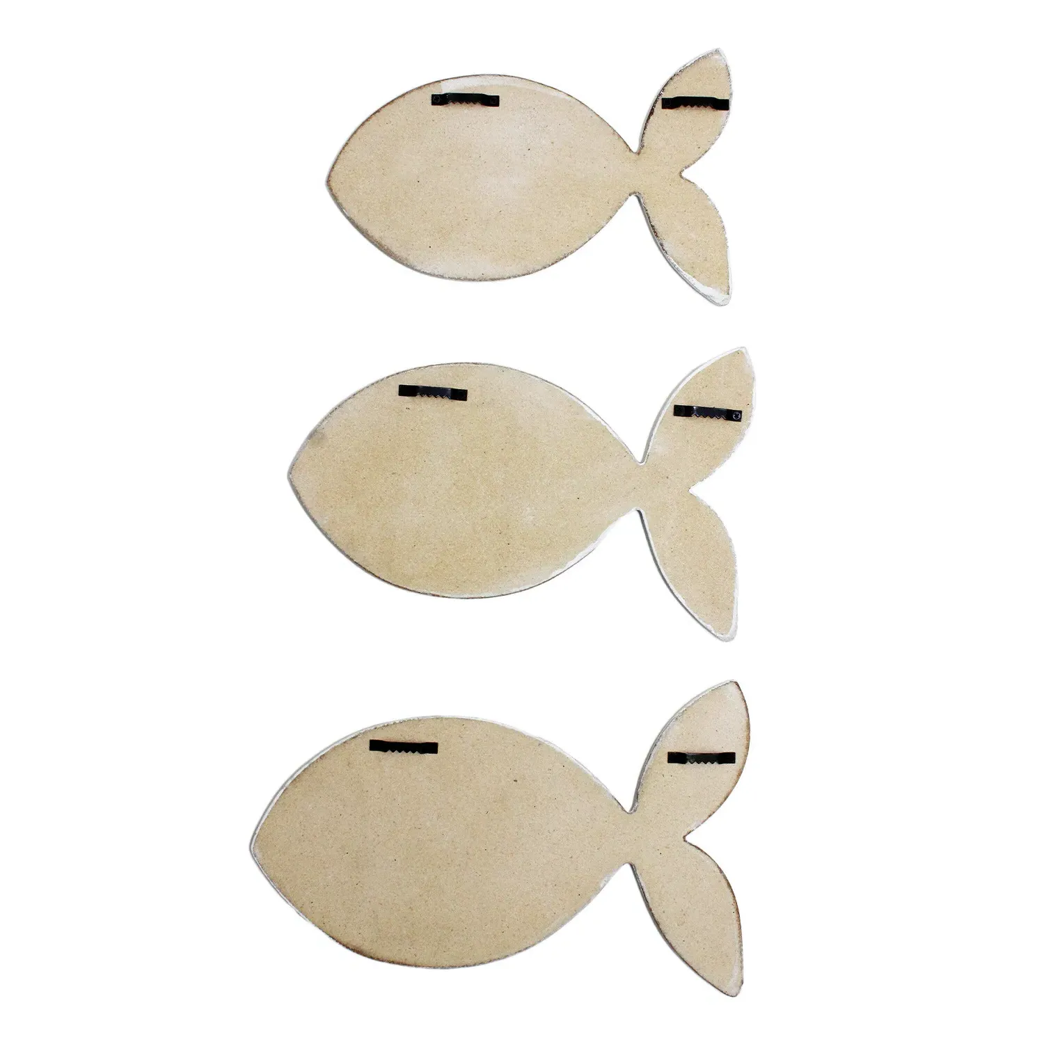 Set of 3 Fish Wall Art - White