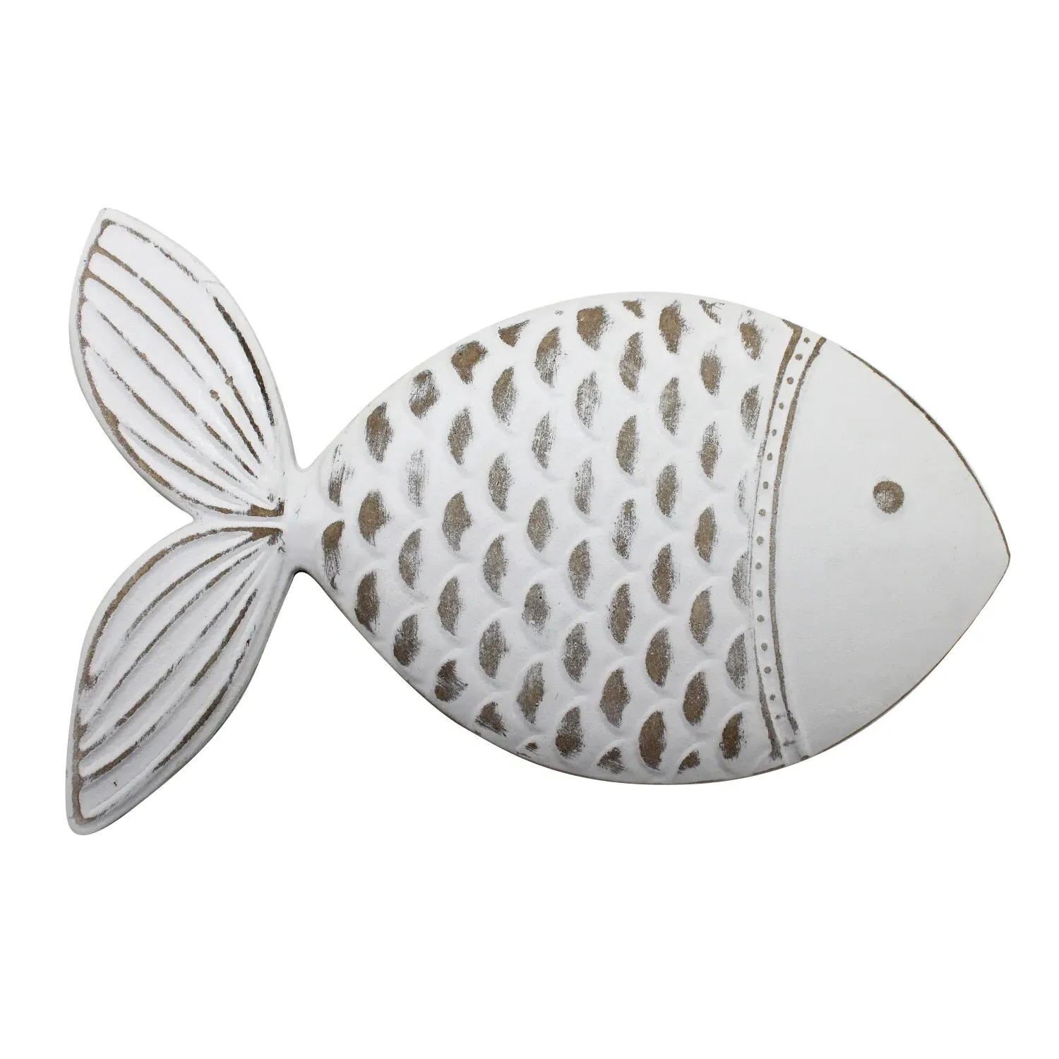 Set of 3 Fish Wall Art - White