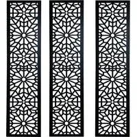 Set of 3 Metal Wall Screens - Black