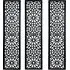Set of 3 Metal Wall Screens - Black