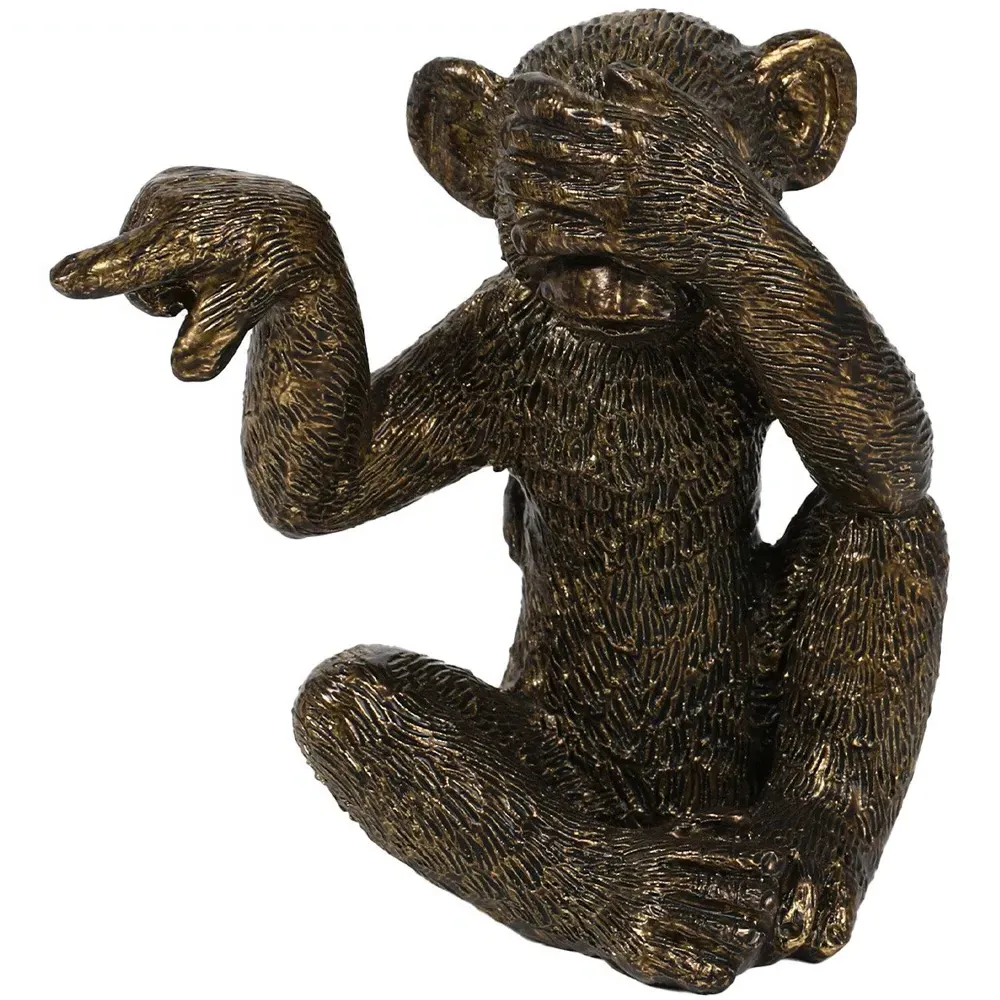 Set of 3 Monkey Ornaments - Brass
