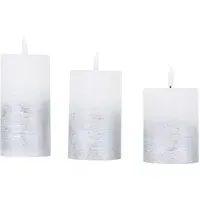 Set of 3 Ombre LED Candles - Silver