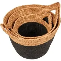 Set of 3 Storage Baskets - Black