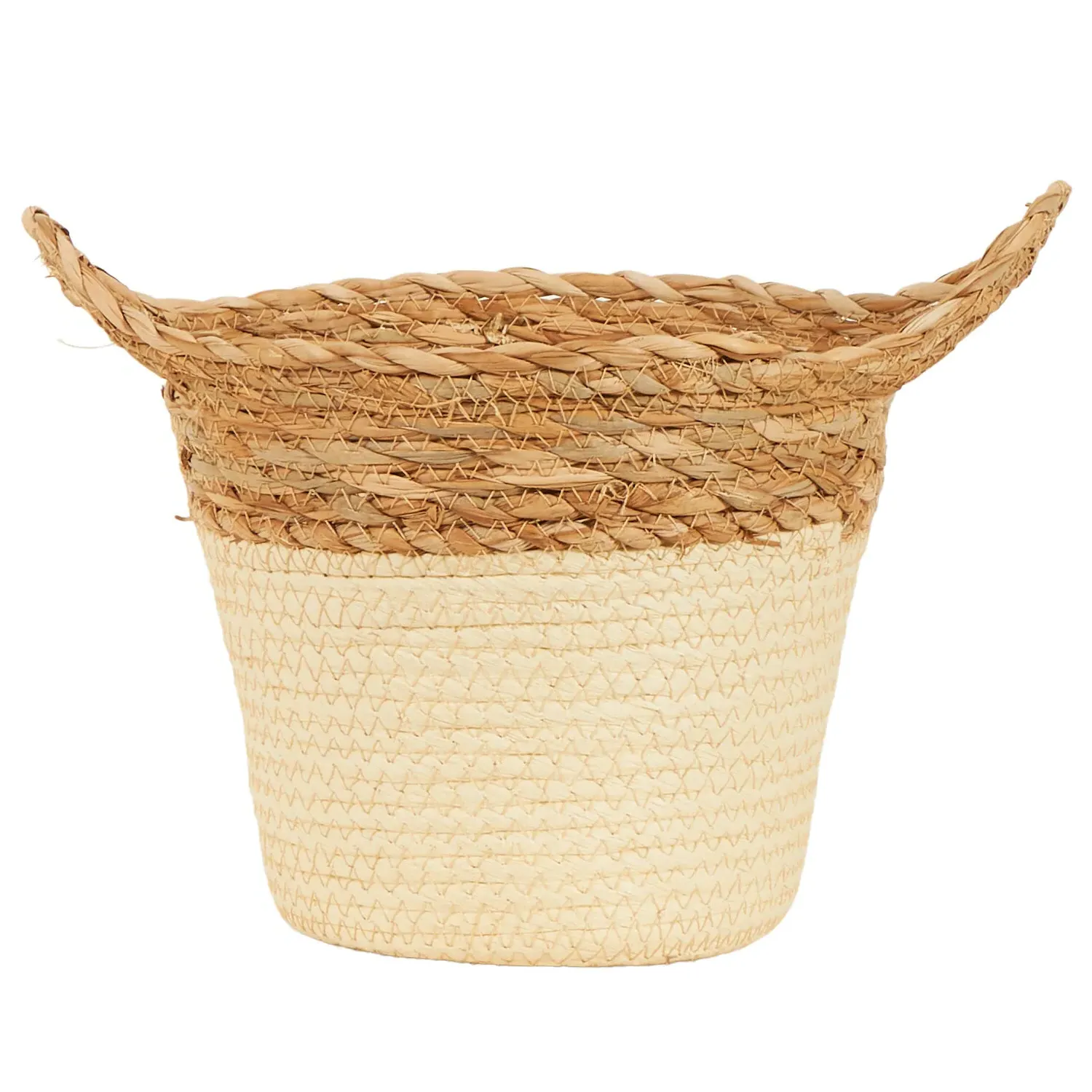 Set of 3 Storage Baskets with Handles - Brown