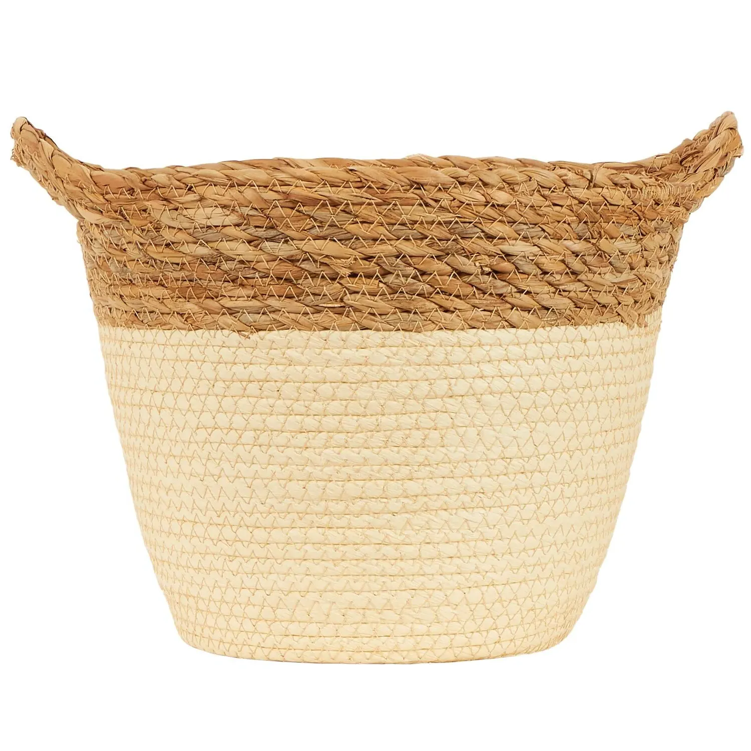 Set of 3 Storage Baskets with Handles - Brown