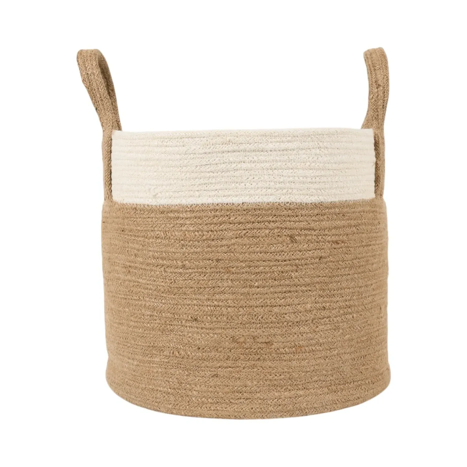 Set of 3 Woven Storage Baskets with Handles - Natural