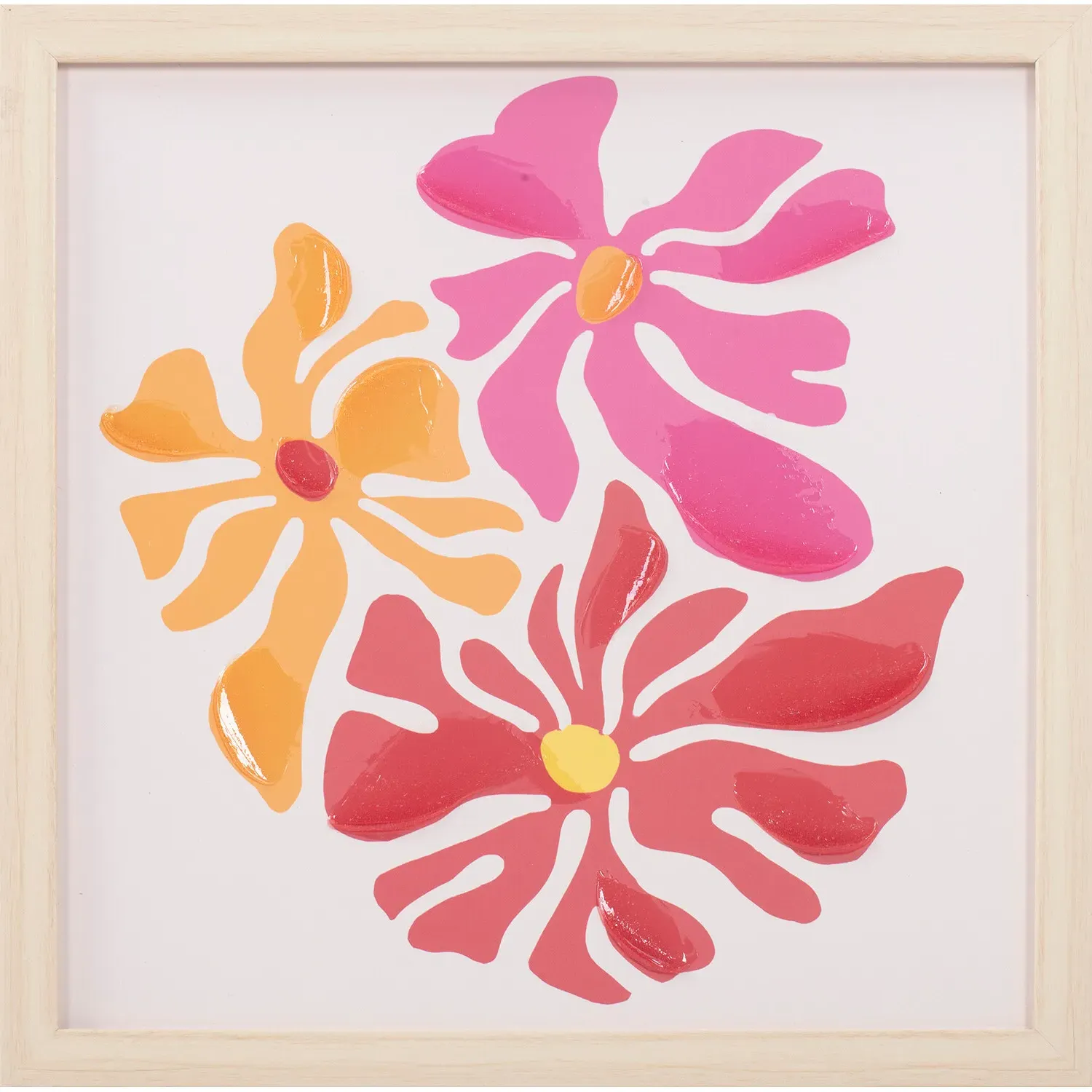 Set of 4 Bright Florals Canvases - Pink image