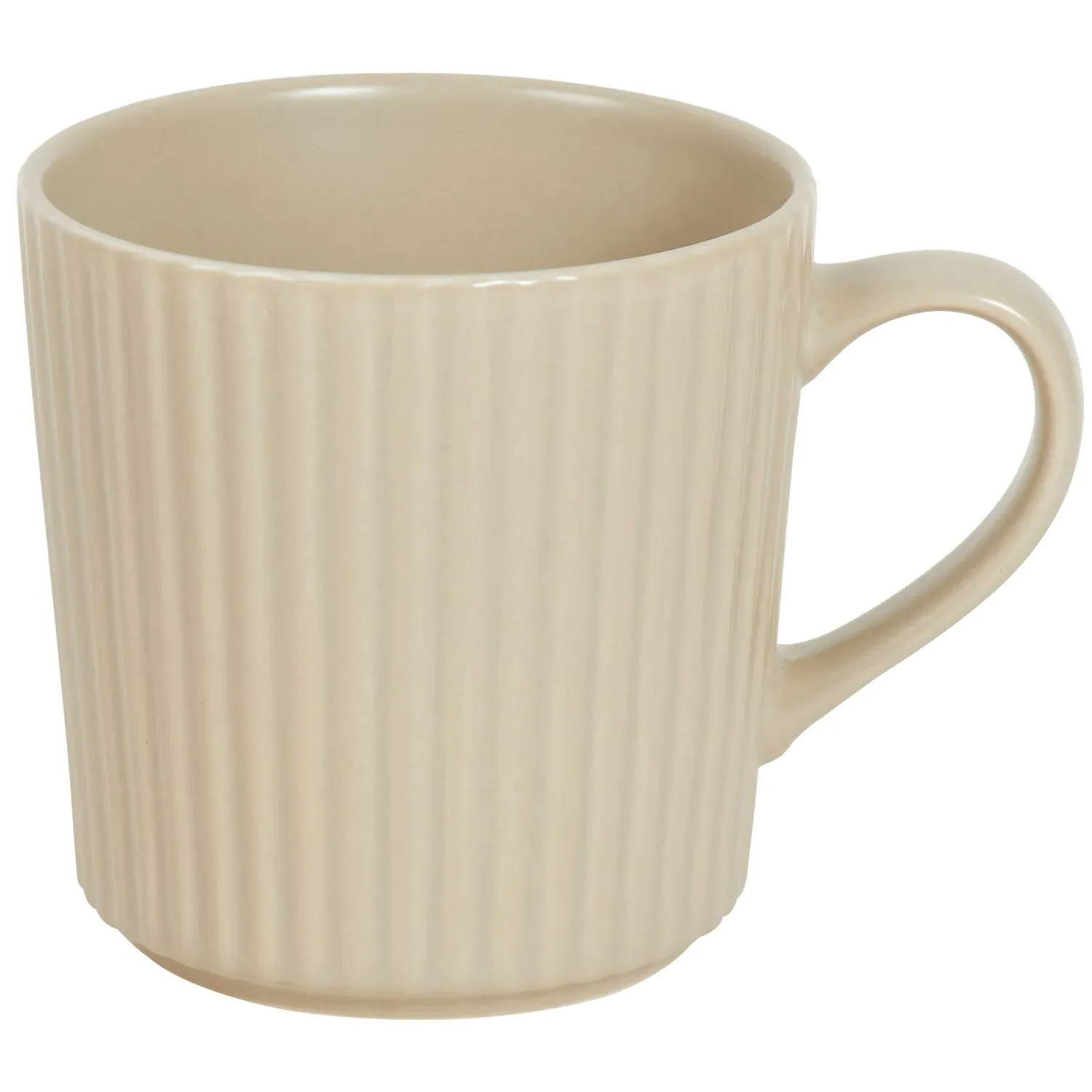 Set of 4 Conical Ribbed Mugs - Mushroom