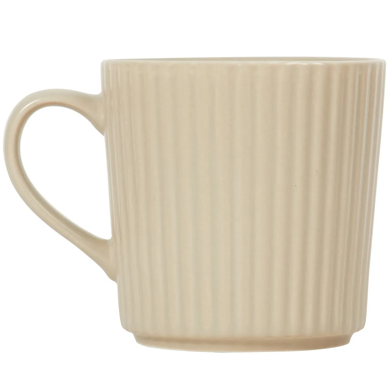 Set of 4 Conical Ribbed Mugs - Mushroom