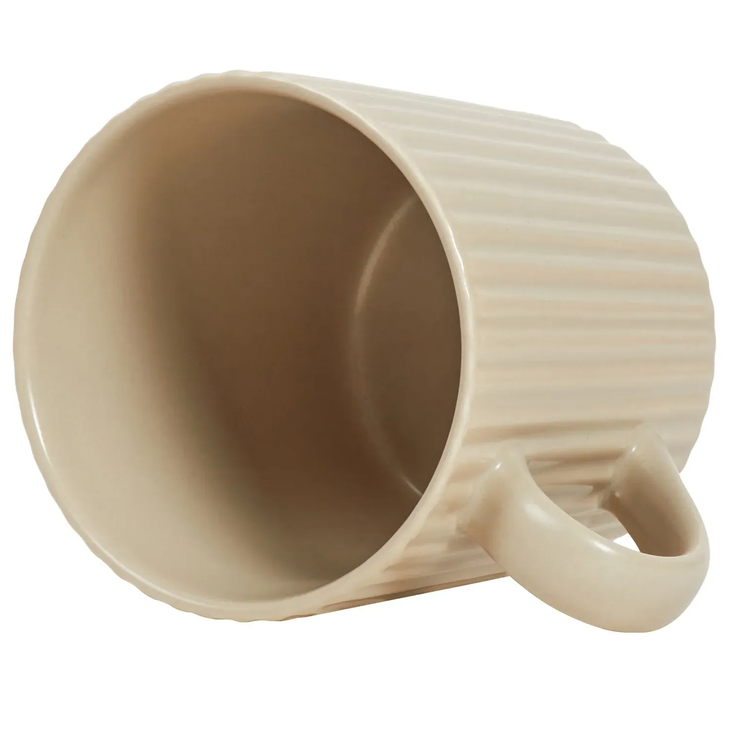 Set of 4 Conical Ribbed Mugs - Mushroom