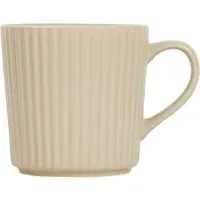 Set of 4 Conical Ribbed Mugs - Mushroom
