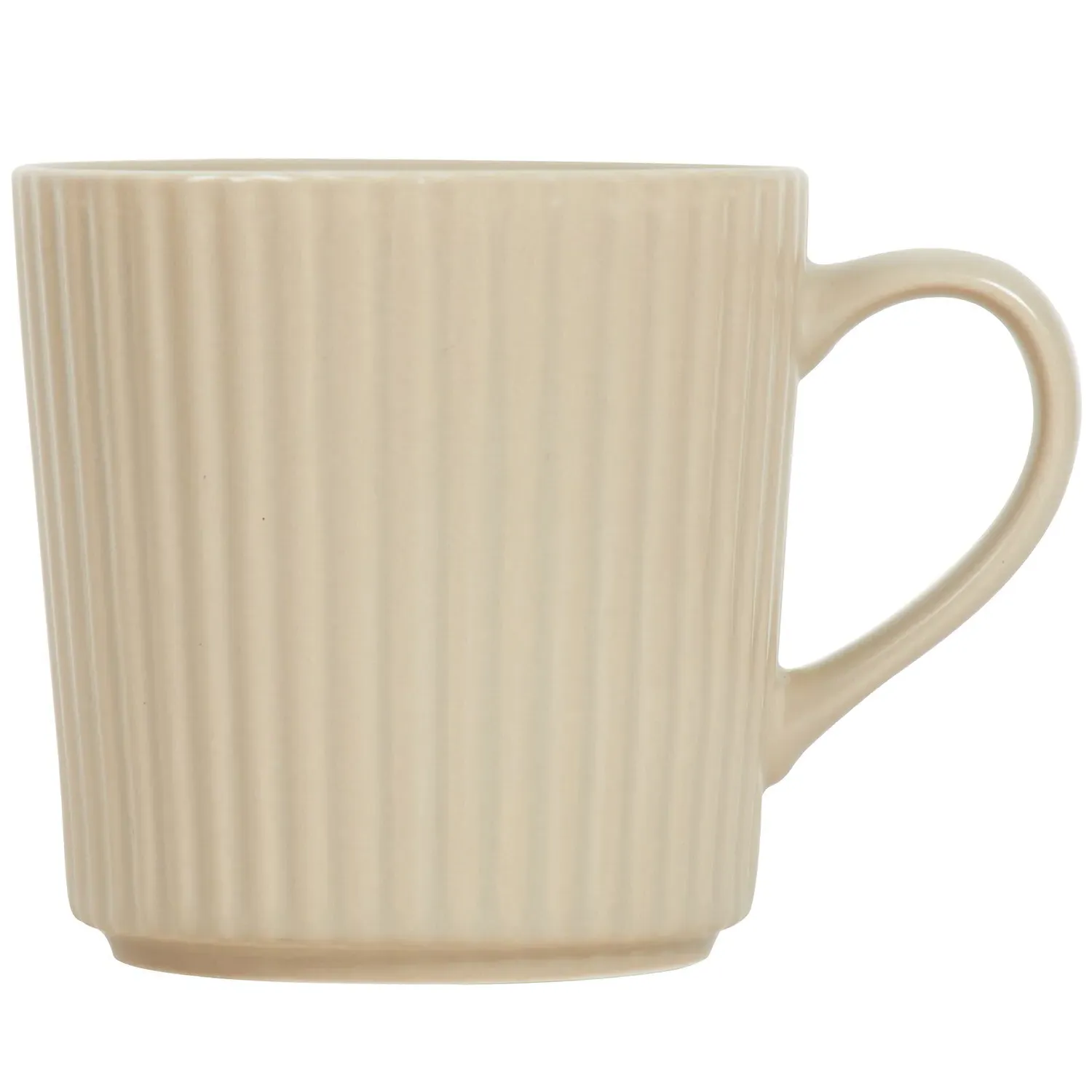 Set of 4 Conical Ribbed Mugs - Mushroom
