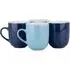 Set of 4 Contrasting Tone Mugs - Blue