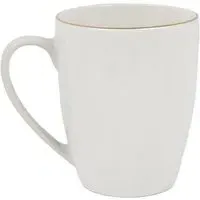 Set of 4 Porcelain Mugs with Gold Rim - White