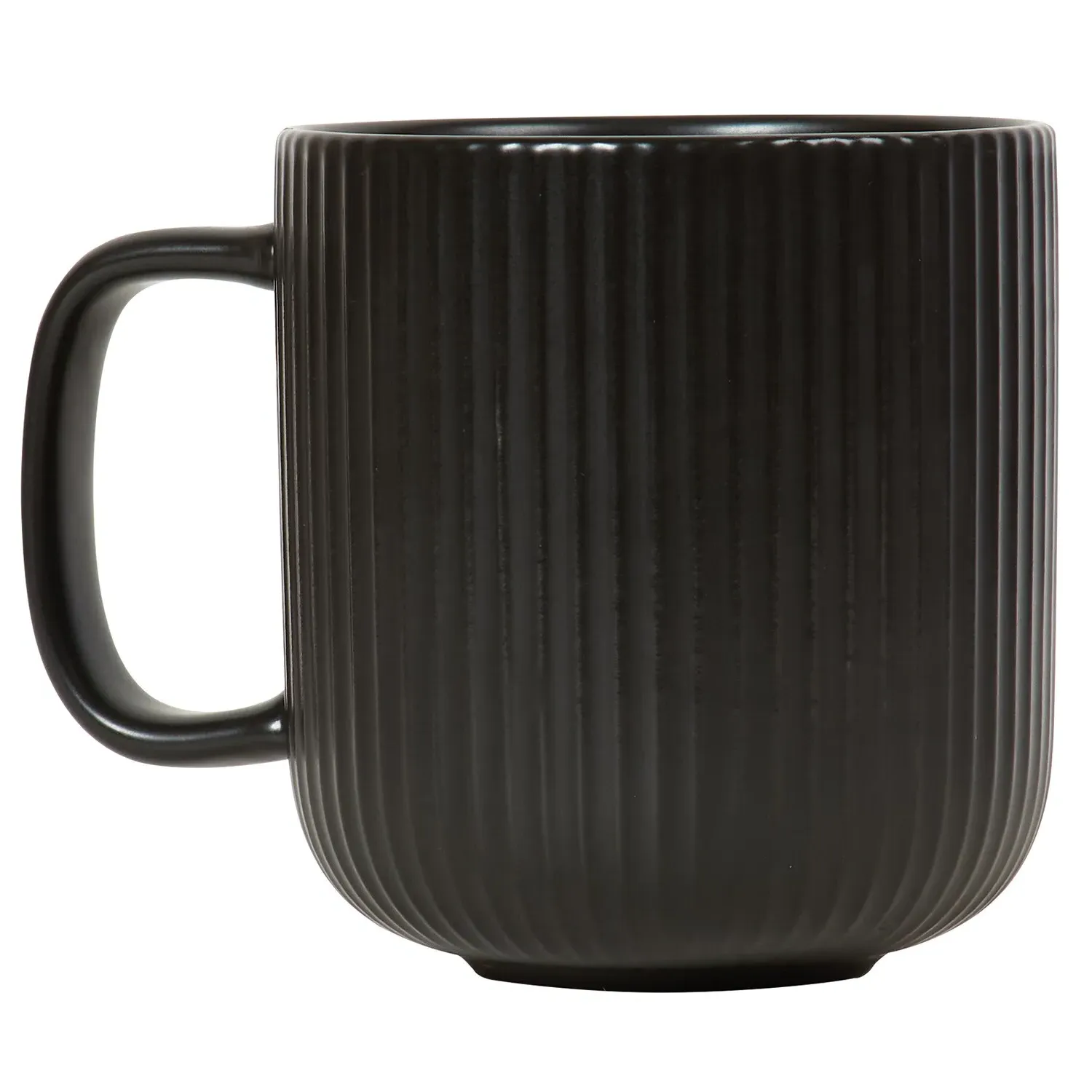 Set of 4 Ribbed Mugs - Black