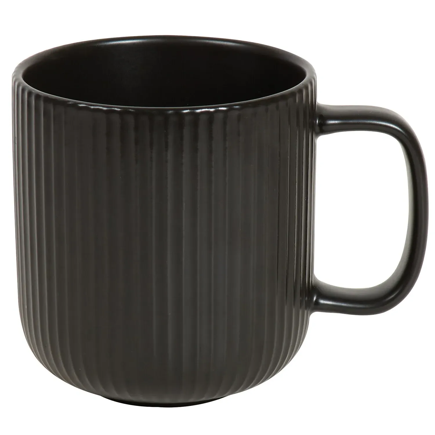 Set of 4 Ribbed Mugs - Black